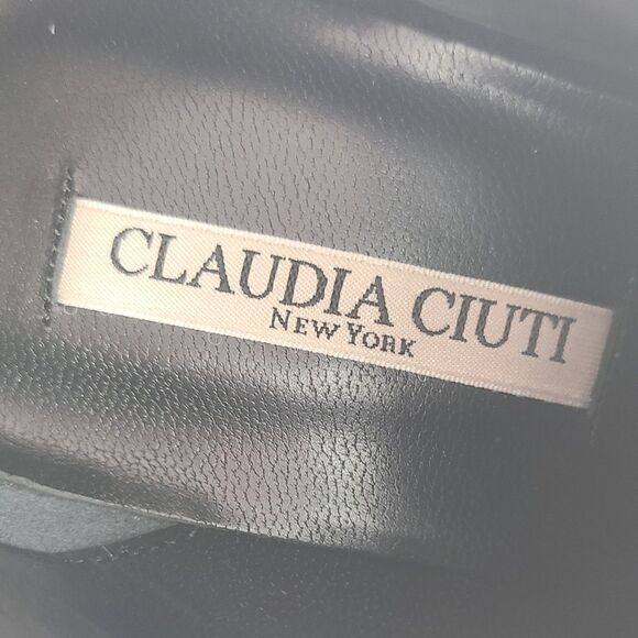 Claudia Ciuti NEW $495 Samoa Black Suede & Silver Stiletto Ankle Boots, Size 7.5 - Picture 12 of 12
